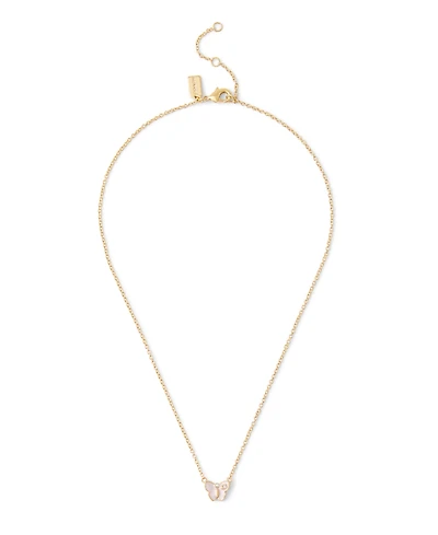 Coach Signature Faux Stone Butterfly Pendant Necklace