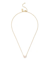Coach Signature Faux Stone Butterfly Pendant Necklace
