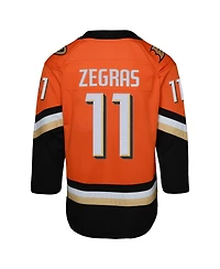 Outerstuff Big Boys and Girls Trevor Zegras Orange Anaheim Ducks Premier Player Jersey
