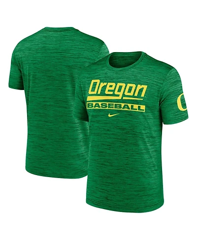Nike Men's Green Oregon Ducks Velocity Baseball Wordmark Stack Performance T-Shirt