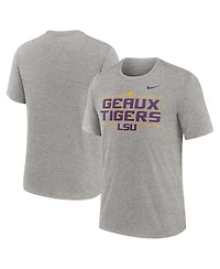 Nike Men's Heather Gray Lsu Tigers Campus Local Tri-Blend T-Shirt