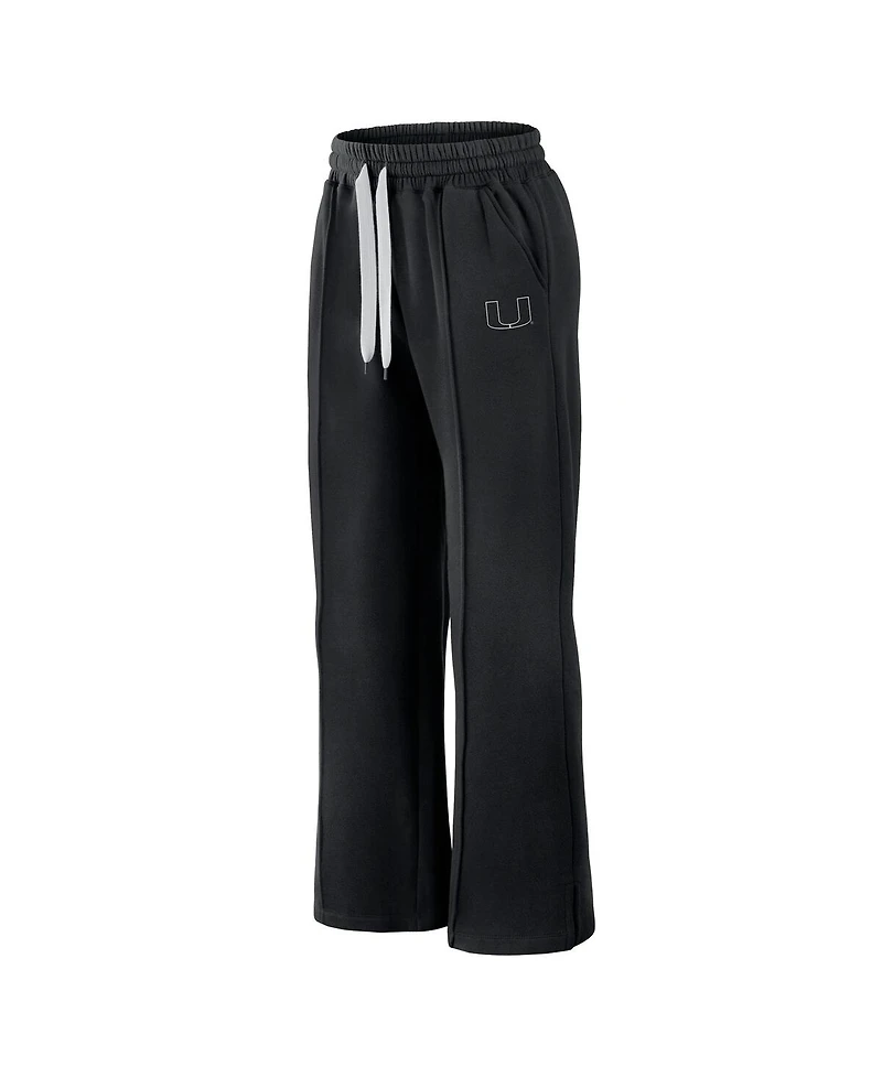 Fanatics Women's Black Miami Hurricanes Prime Supersoft Fleece Flaired Sweatpants