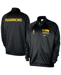 Nike Men's Black Golden State Warriors Courtside Pique Club Full-Zip Track Jacket
