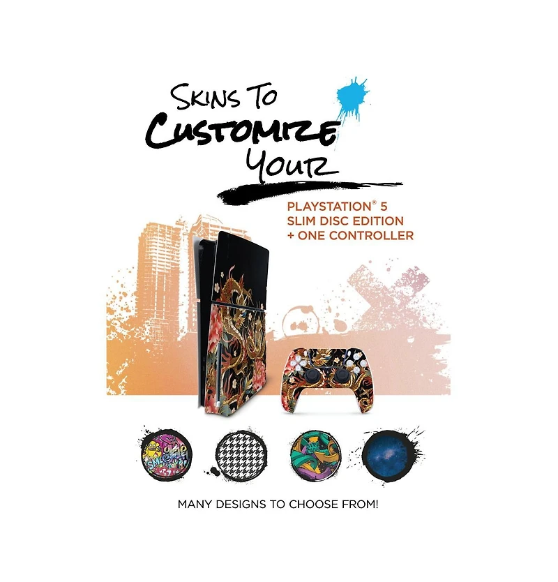 Sony Playstation 5 Slim Disc with Horizon Forbidden West, Extra Edge Controller, Trigger Stop Kit, Fps Grip Kit and MightySkins Decal Voucher + 2 Year