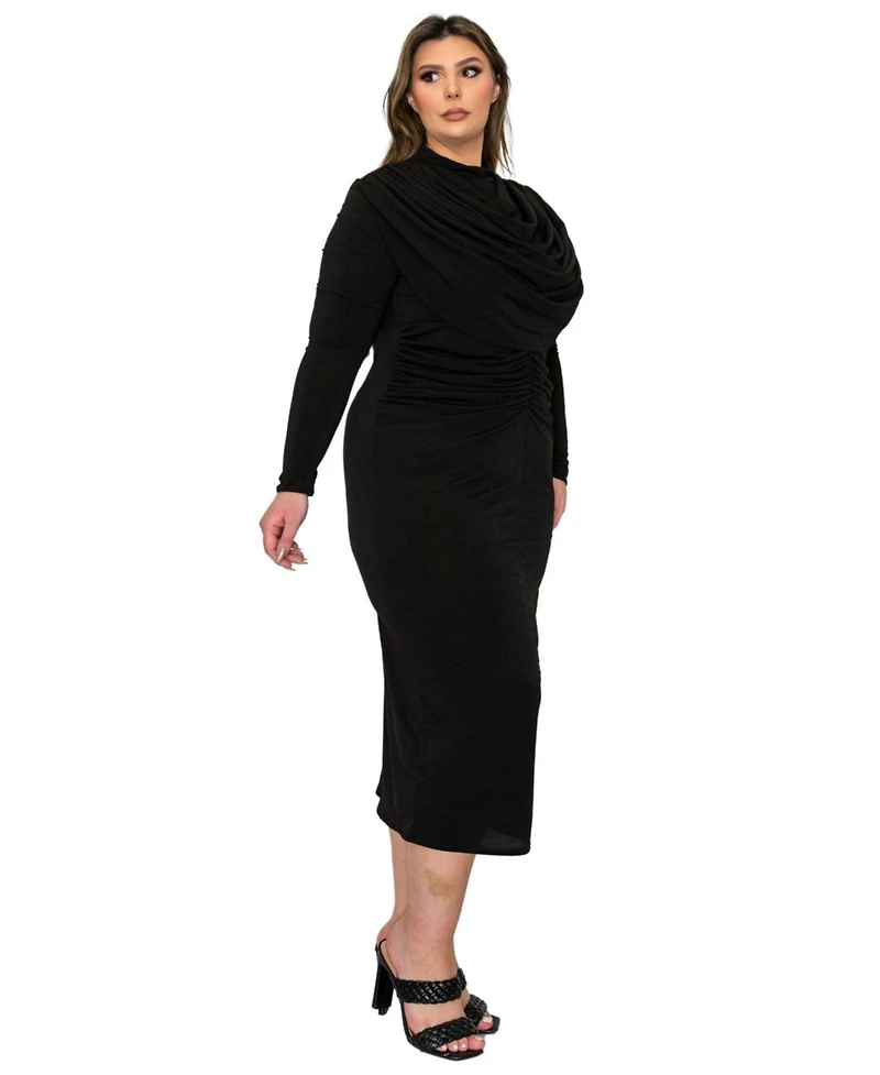 L I V D Plus Aurora Ruffled Bodycon Dress
