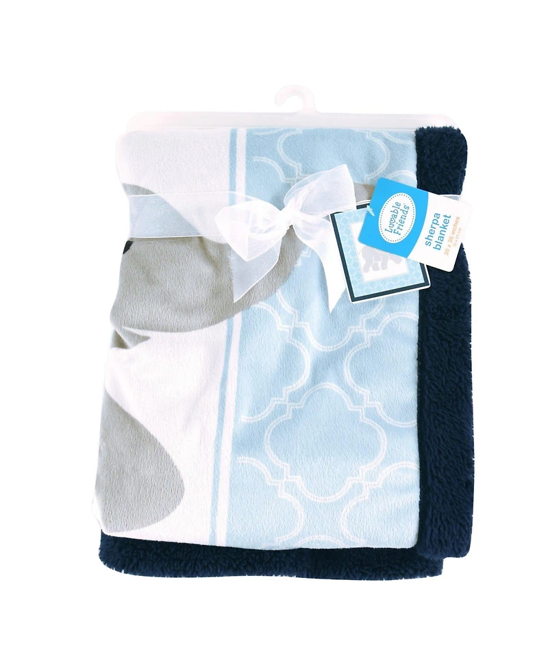 Luvable Friends Boys Ultra-Soft Plush Throw with Sherpa Reverse