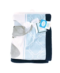 Luvable Friends Boys Ultra-Soft Plush Throw with Sherpa Reverse