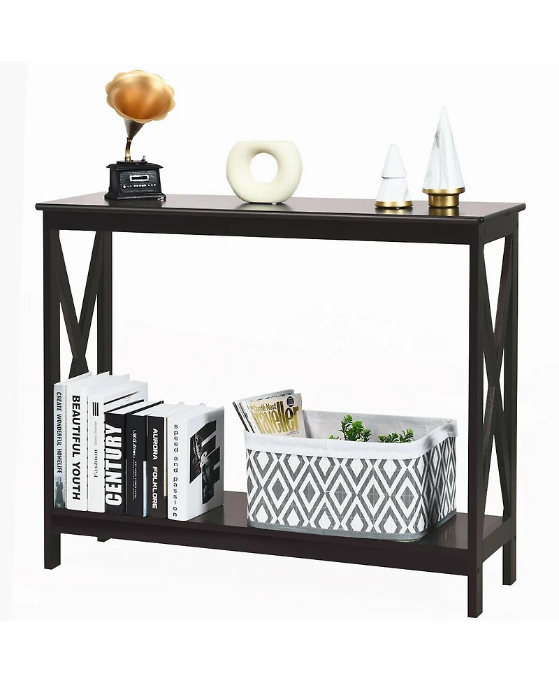 2-Tier Console X-Design Sofa Side Accent Table