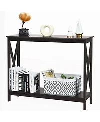 2-Tier Console X-Design Sofa Side Accent Table