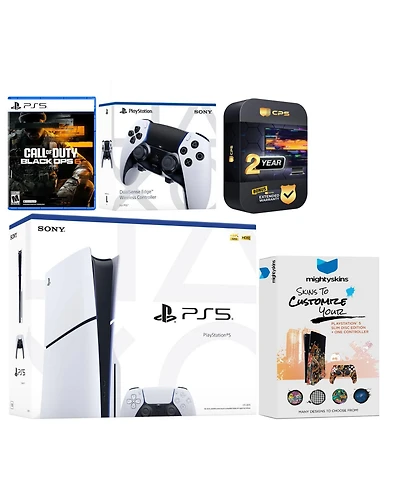 Sony Playstation 5 Slim Disc with Call of Duty Black Ops 6, Extra Edge Controller and MightySkins Voucher + 2 Year Cps Extended Warranty