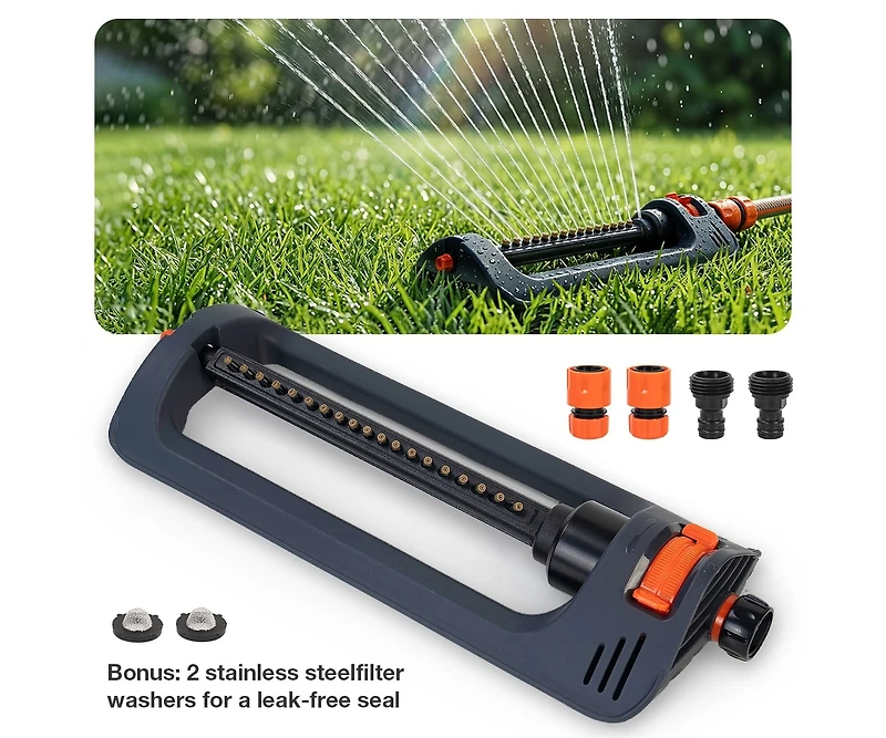 Lawn Sprinkler Oscillating Sprinkler Automatic Swing Adjustable Spray Angle Courtyard Garden Watering Grey