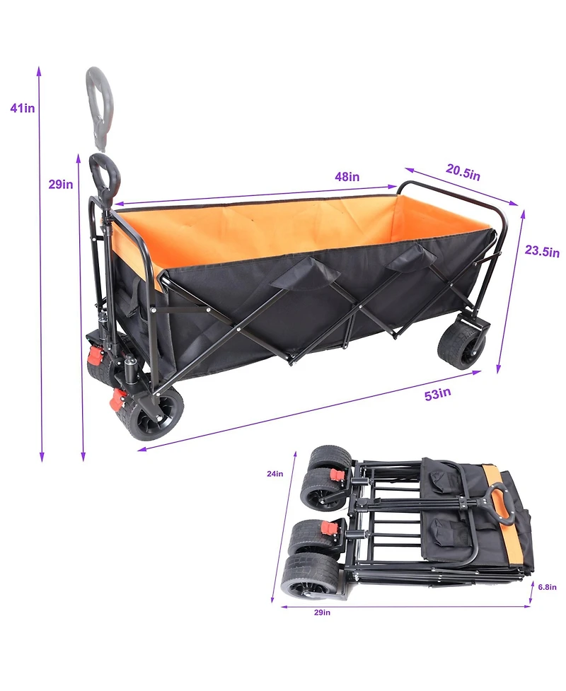 Big large capacity Folding cart Extra Long Extender Cart Folding Garden Shopping Beach Cart