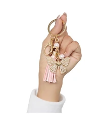 Juicy Couture Butterfly Charm Keychain with Pearls