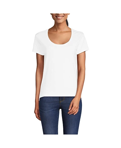 Lands' End Women's Supima Cotton Tall Short Sleeve Scoop Neck Tee