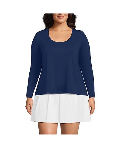 Lands' End Plus Power Performance Long Sleeve Scoopneck Tee