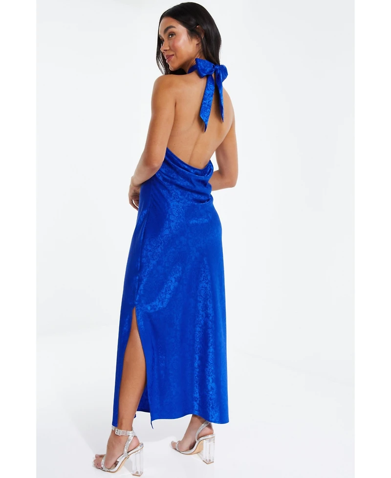 Quiz Women's Satin Halter Neck Maxi Dress