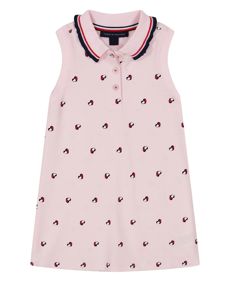 Tommy Hilfiger Toddler and Little Girls Icon Print Sleeveless Polo Dress