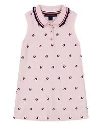 Tommy Hilfiger Toddler and Little Girls Icon Print Sleeveless Polo Dress