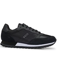 Boss by Hugo Men's Faux-Leather Trim Trainers Sneakers