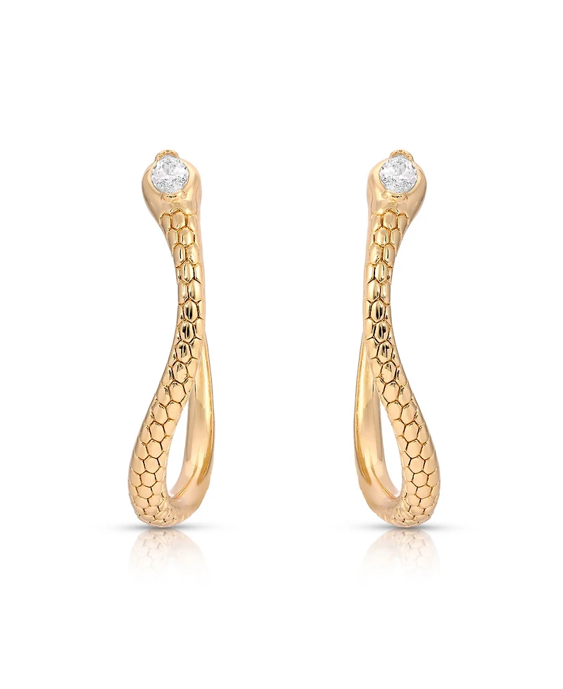 Ettika Serpentina Cubic Zirconia Hoop Earrings