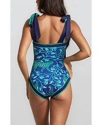 Jessie Zhao New York Women's Green Wonderland Reversible One-Piece Swimsuit