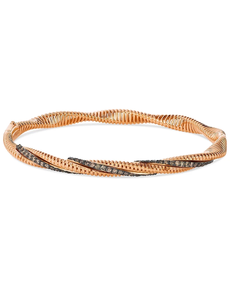 Le Vian Chocolatier Chocolate Diamond Bangle Bracelet in 14k Rose & White Gold