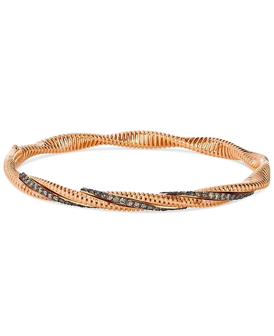 Le Vian Chocolatier Chocolate Diamond Bangle Bracelet in 14k Rose & White Gold
