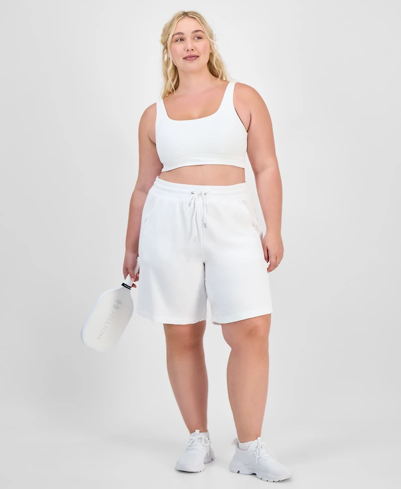 Id Ideology Plus Cotton-Blend Pull-On Bermuda Shorts, Exclusively at Macy's