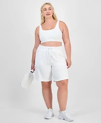 Id Ideology Plus Cotton-Blend Pull-On Bermuda Shorts, Exclusively at Macy's