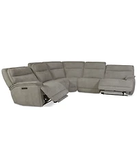 Ozryn -Pc. Fabric Sectional with 2 Power Motion Chairs
