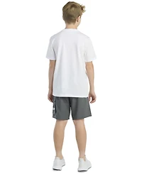 adidas Big Boys Short-Sleeve T-Shirt and Cargo Woven Shorts, 2 Piece Set