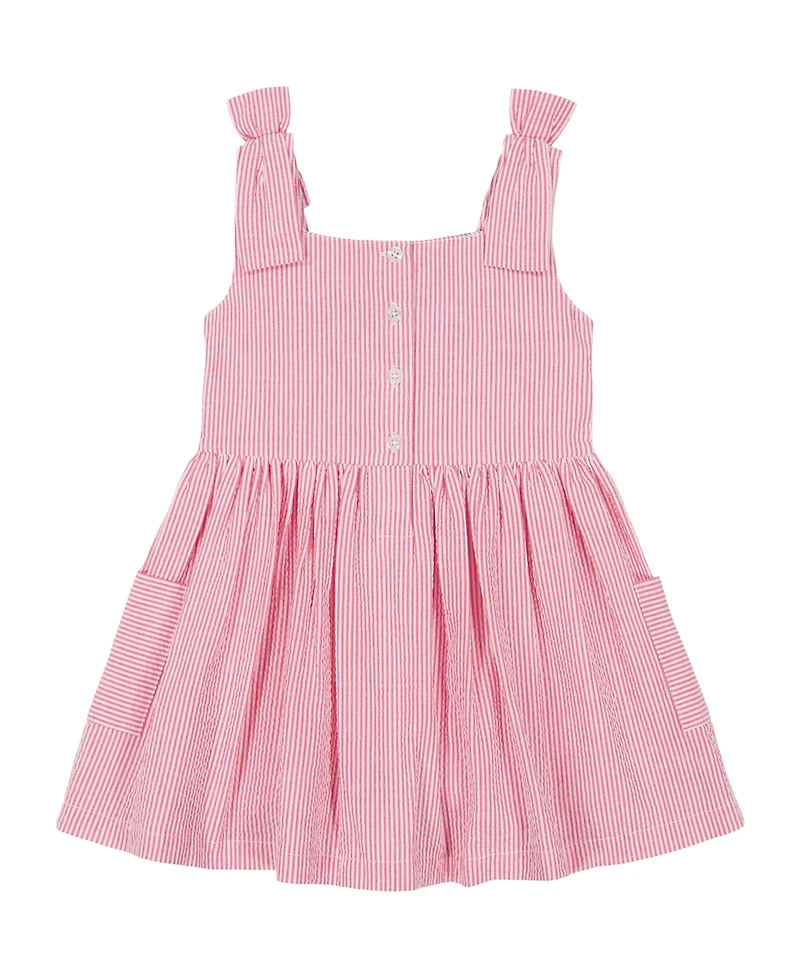 Tommy Hilfiger Toddler and Little Girls Seersucker Striped Romper