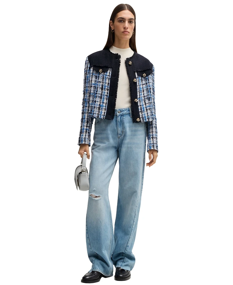 Boss by Hugo Women's Contrast Tweed Jacket