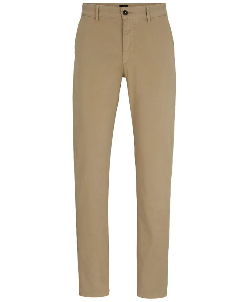 Boss by Hugo Men's Stretch-Cotton Satin Slim-Fit Chinos