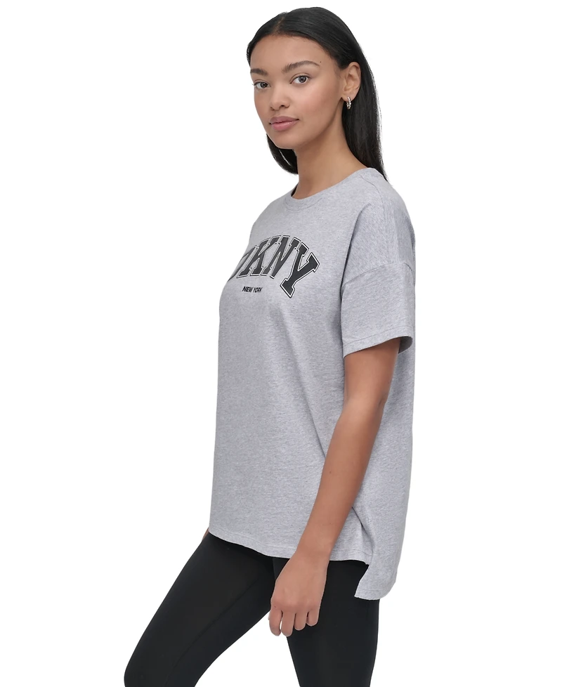 Dkny Sport Women's Glitter Logo Varsity T-Shirt