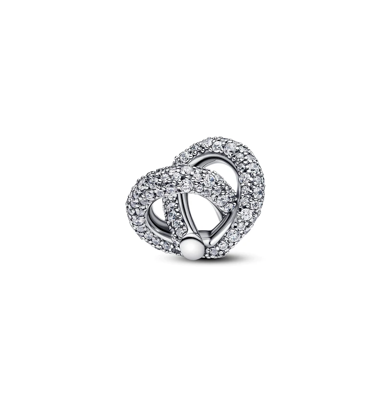 Pandora Pave Infinity Knot Heart Sterling Silver Charms