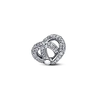 Pandora Pave Infinity Knot Heart Sterling Silver Charms
