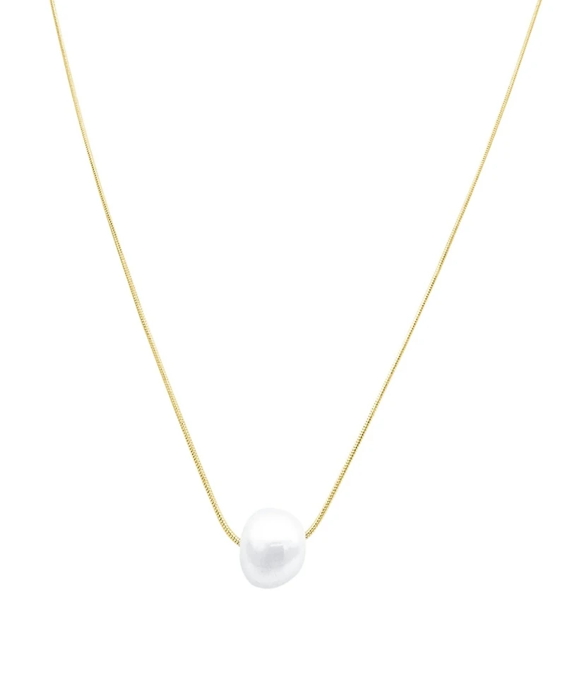 Adornia Tarnish Resistant Gold Freshwater Cultivated Pearl Chain Necklace