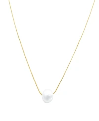 Adornia Tarnish Resistant Gold Freshwater Cultivated Pearl Chain Necklace