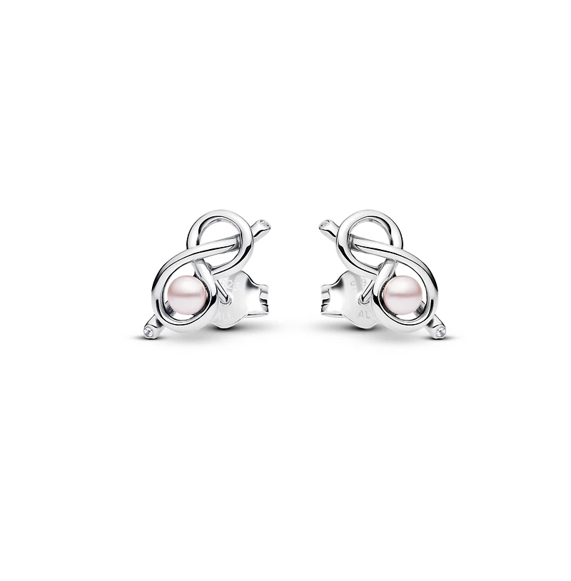 Pandora Sterling Silver Infinity Knot Stud Earrings
