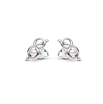 Pandora Sterling Silver Infinity Knot Stud Earrings