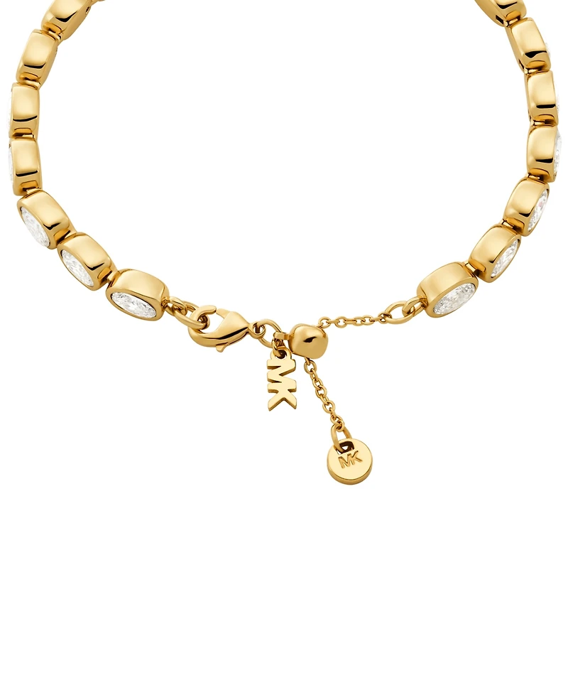 Michael Kors 14K Gold-Plated Brass Bezel-Set Bracelet