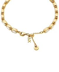 Michael Kors 14K Gold-Plated Brass Bezel-Set Bracelet
