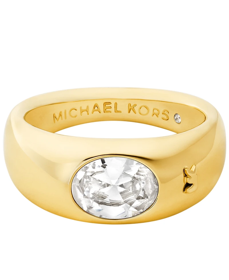 Michael Kors 14K Gold-Plated Brass Oval Stone Ring