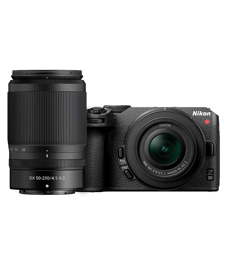 Nikon Z 30 Mirrorless Camera with 16-50mm & 50-250mm Lens, Bundle with Corel Mac Photo Editing Software Suite, 32GB Sd Memory Card, Bag, 62mm and 46mm