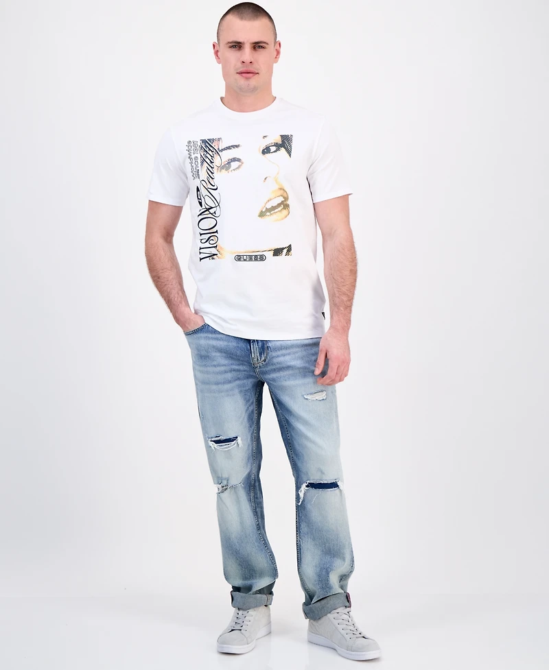 Guess Men's Short Sleeve Vision is Reality Graphic Crewneck T-Shirt