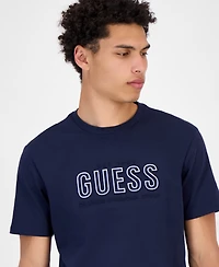 Guess Men's Short Sleeve Embossed Logo Crewneck T-Shirt
