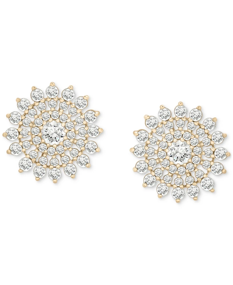 Wrapped in Love Diamond Flower Cluster Stud Earrings (1 ct. t.w) in 14k Gold, Exclusively at Macy's