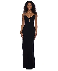 Alex & Sophia Juniors' Keyhole-Front Strappy-Back Gown