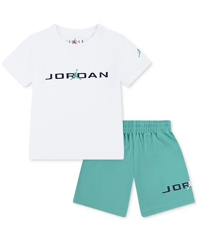 Jordan Toddler Boys 2-Piece T-Shirt and Mj Baseline Mesh Shorts Set